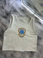 Musculosa retro blanca con dorado - Imagen 2