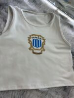 Musculosa retro blanca con dorado - Imagen 4