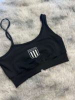 Top Dama Negra Escudo Blanco